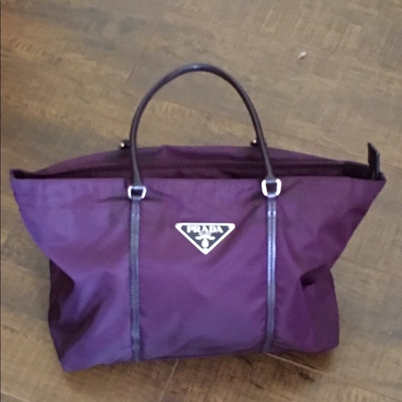 Prada Handbags - Prada nylon purple tote(9.5”-10”Hx 4”w x11.5L)